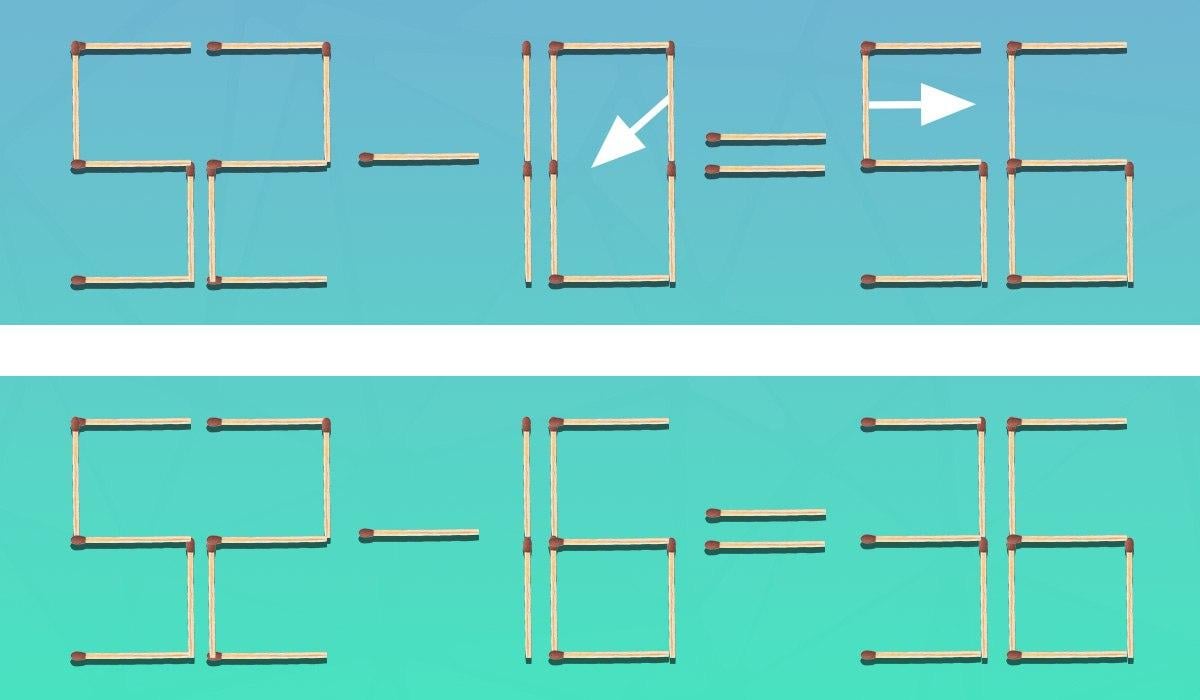Un puzzle muy difícil: sólo necesitas mover 2 cerillas para que la igdad sea correcta