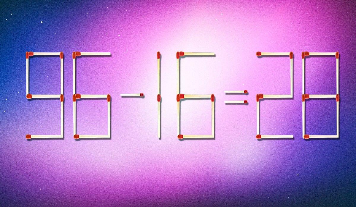 Tienes que tachar 2 coincidencias para que la igdad sea correcta: un rompecabezas para genios