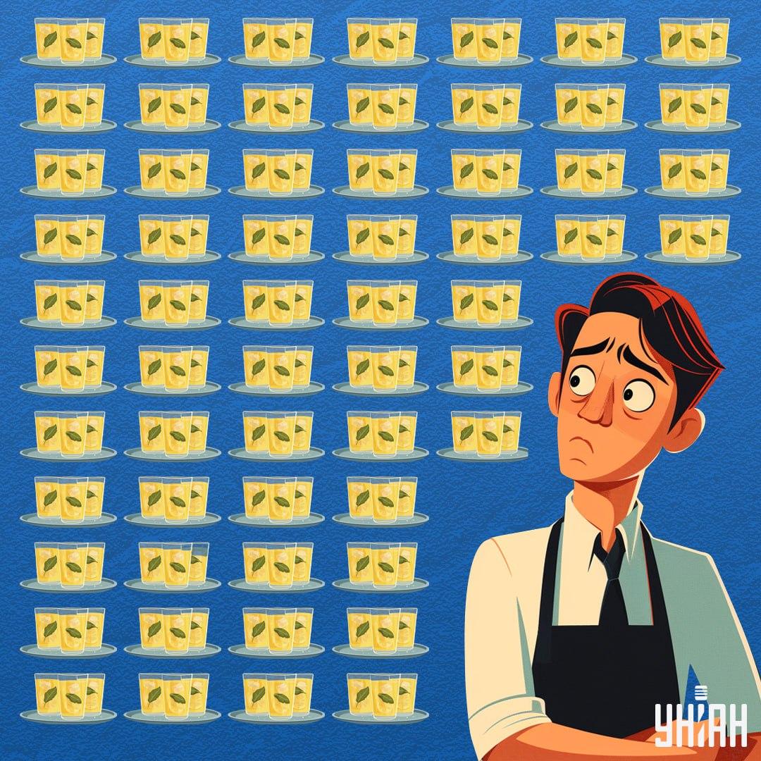 Encuentra un vaso que tenga menos limonada que el resto de recipientes / collage Moje