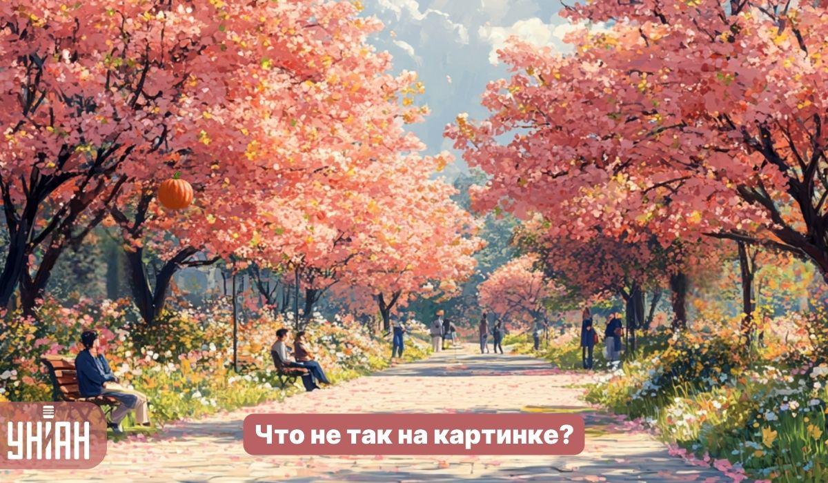 Encuentra un extraño bicho en un parque con árboles sakura en 5 segundos: un sencillo test de inteligencia